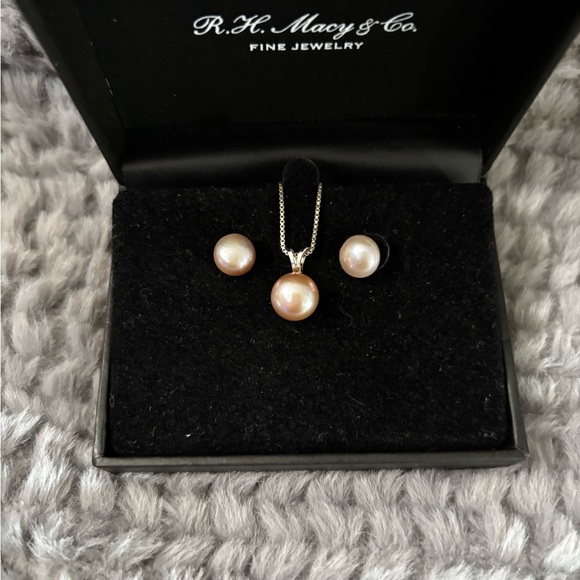 💝Pink Pearl pendant & earring set💝💕in sterling silver💝🎁 - Picture 4 of 6